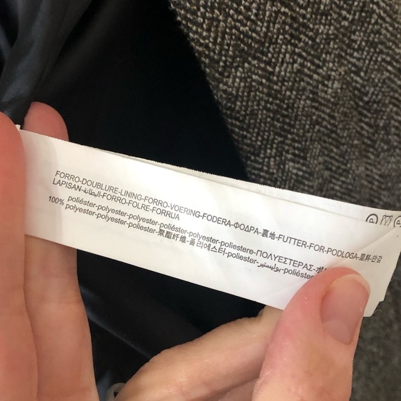 Zara Mens Gray Cotton Blend Button Up Pea Coat - Size Large - Picture 7 of 9